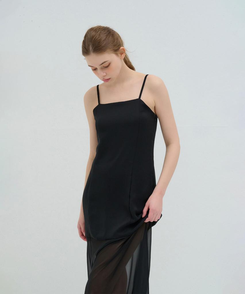 Kamino Layered Long Sleeveless Dress Black