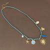 3D Plated Enamel Necklace Movable Mini Metal Sun Necklace Enamel Seahorse Neck Pendant  Accessories
