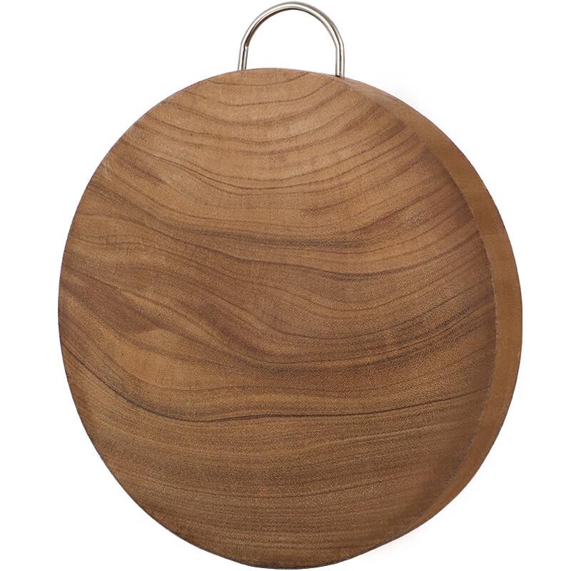Hanlu Solid Wood Round Cutting Board with Steel Handle