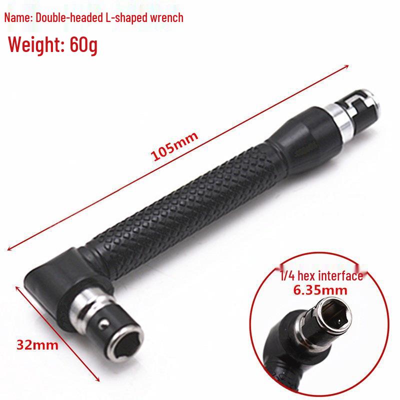 1/4 L-Shaped Dual-Head Bit Wrench & Right Angle Screwdriver Set Double-headed L wrench