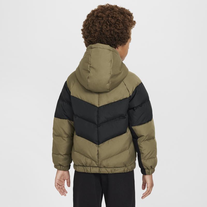 Nike Casual Comfortable Warm Hooded Down Jacket Kids Jackets Olive-Green IB5826-222