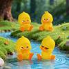 3D-gedruckte kleine gelbe Enten, niedliche gelbe Entenfigur für Schreibtischdekoration, Enten-Miniaturfiguren für Mikrolandschaften, lustige Geschenkideen