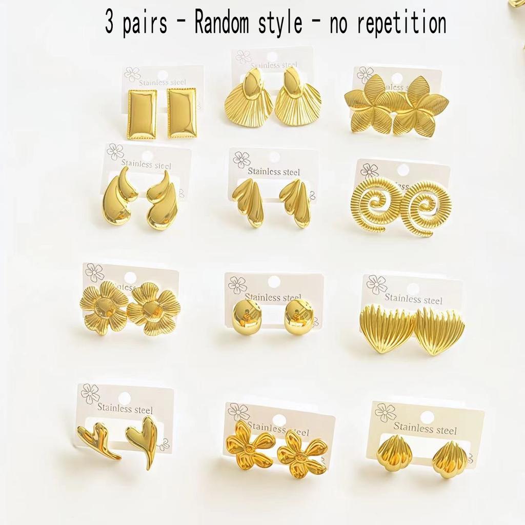 Dainty Thick Stud Earrings for Women Jewelry Irregular Geometric Flower Dangle Stud Earrings For Women Style Random Shipping