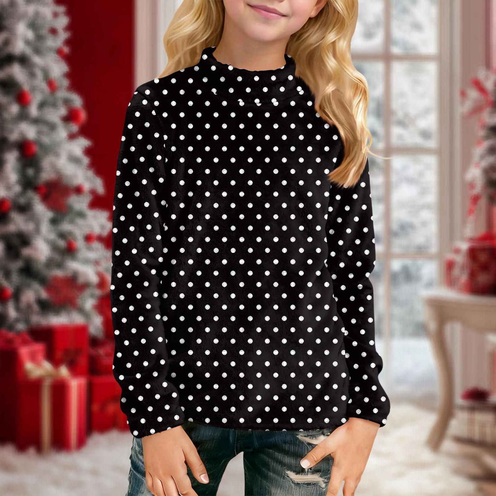 Children s Daily Casual Long-sleeved Printed Tops T-shirt 140 чёрный