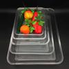 Acrylic Plastic Serving Trays Transparent Rectangular Serving Fruit Vegatable Food Tray Dishes Dinner Set Square Plates Dishes