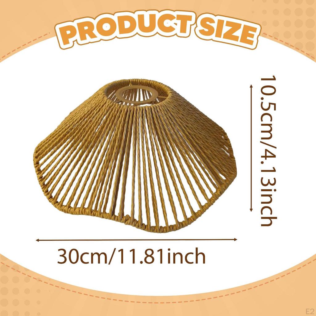 2 Stykker Håndvevde Lampeskjermer Papirtau Lampeskjermer for Hotell