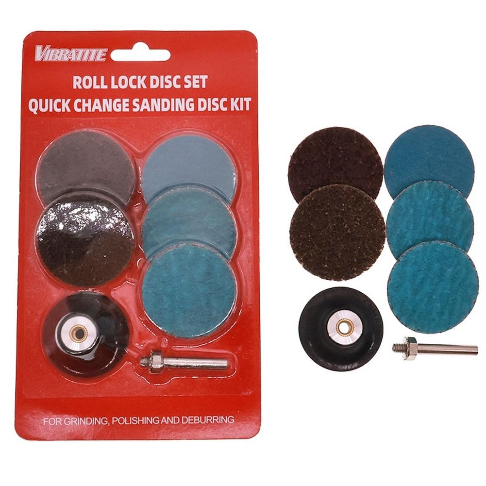 1pc 2inch Quick Change Sanding Disc Kit Zirconium Corundum Sand Dish Blue Gray Backing For Metal Processing Automotive Parts