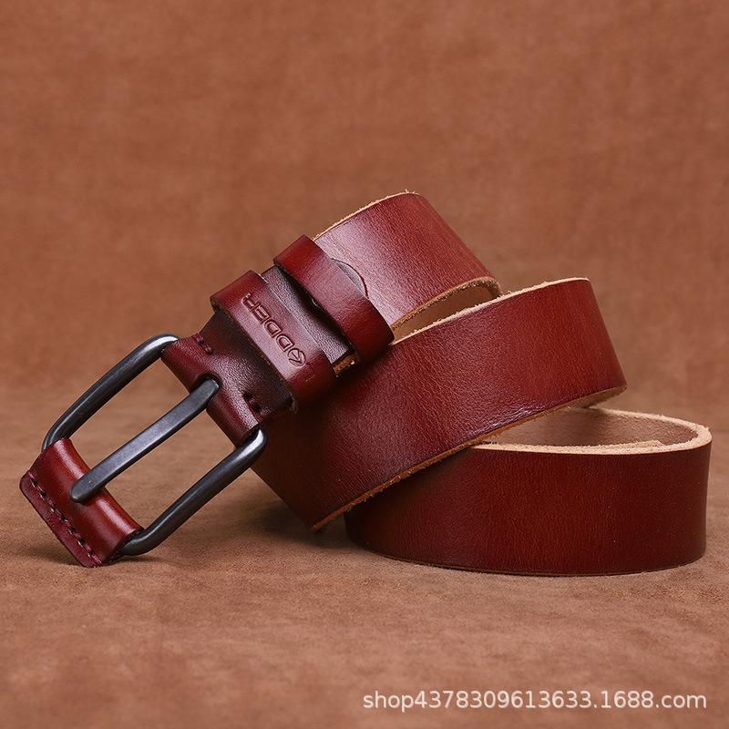 

Ретро Модный Мужской Кожаный Ремень из Коровьей Кожи Первого Слоя, Пряжка-Игла из Натуральной Кожи, Молодежный Повседневный Ремень для Джинсов 125cm