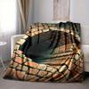 1Pc Brick Tunnel Perspective Blanket Soft And Comfortable Casual Warm Camping Travel Christmas Halloween Xmas Gift M928114