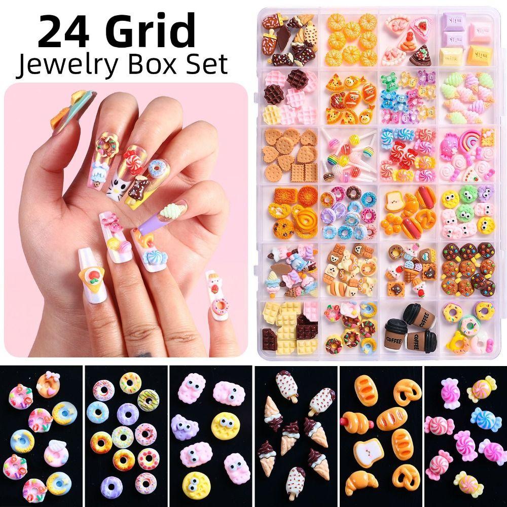 Lollipop Bead Butterfly Nail Art Decorations Flowers Candy Nail Accessories  DIY Manicure
