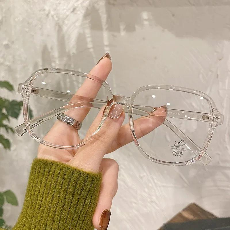 Women's Myopia Glasses Unisex Oversized Frame Nearsighted Glasses Ladies Retro Blue Light Blocking Eyeglasses Diopter 0 TO -4.0