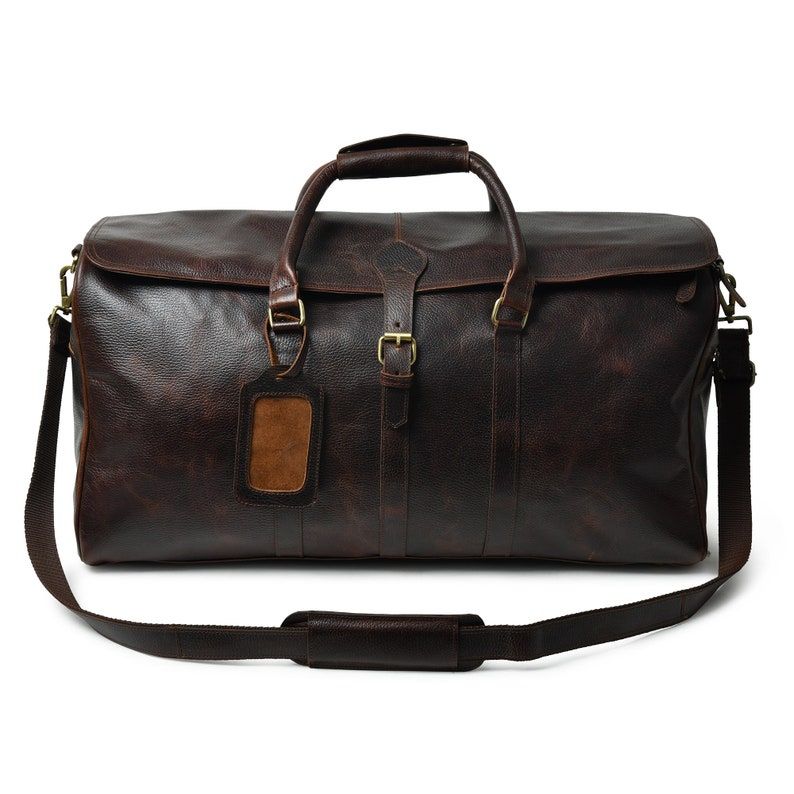 Full-Grain Leather Weekender Bag: Monogrammed Carry-On Duffle