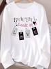 (Asian Size) Trend Butterfly Cute Tee Print T Shirt Women Clothing Autumn Winter Spring Casual Fashion Top O-neck Graphic Long Sleeve T-shirts