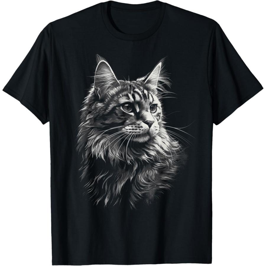 

Maine Coon Cat Eyes Kitty Kitten Cat Artwork Cat Face T-Shirt XXXXXL чорний