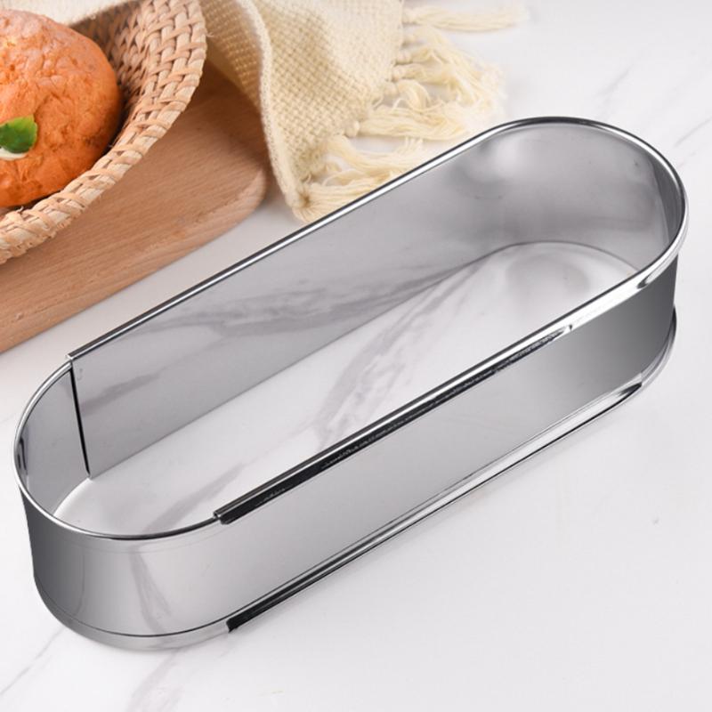 1 Stück Teleskop-Mousse-Ring aus Edelstahl, ovale Form, rostfrei, verstellbarer Mousse-Kuchenring für einfaches Lösen, Backring-Werkzeuge