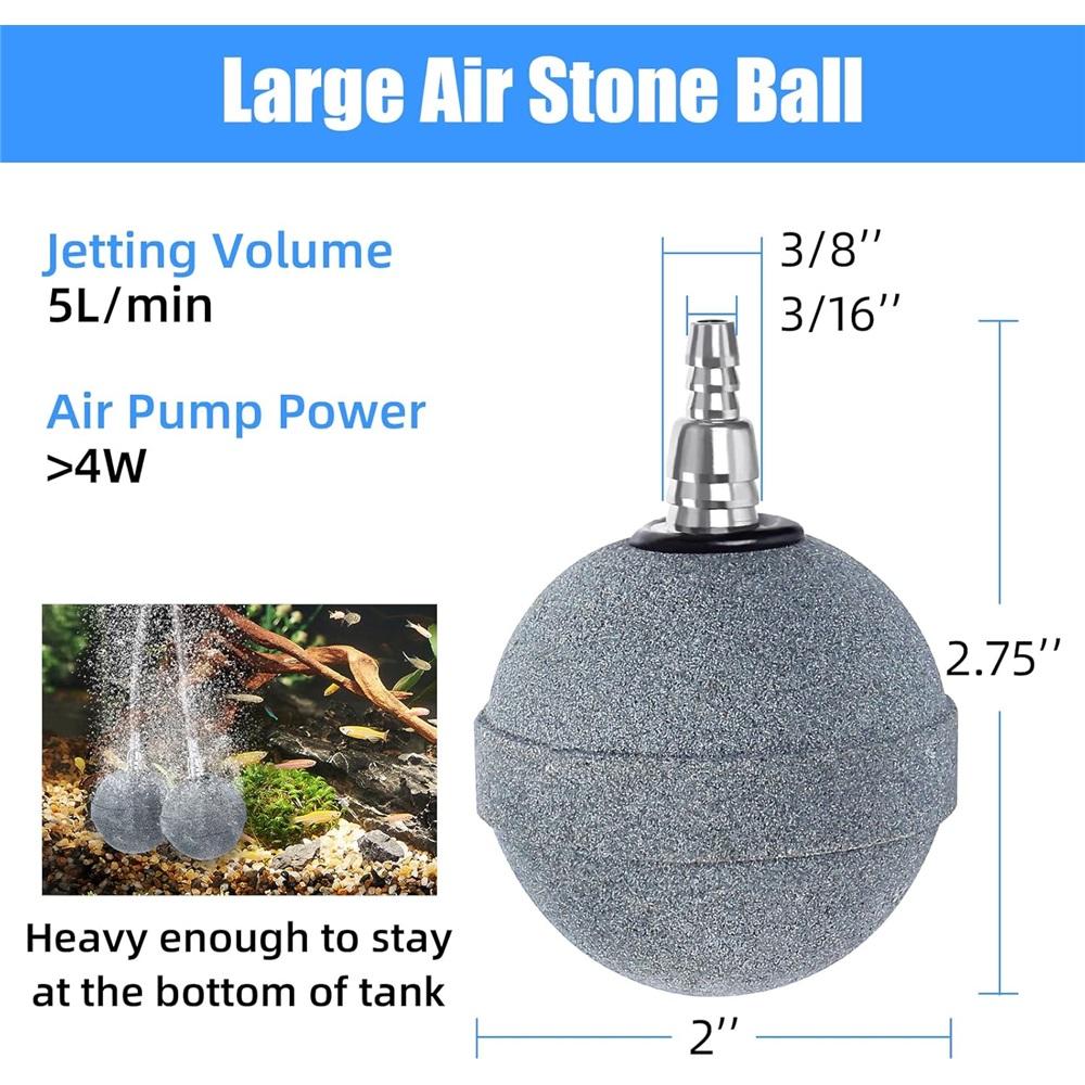 Teich-Luftstein, 5,1 cm, Luftstein für Aquarien, langlebiger Belüfter, Sauerstoffdiffusor, Luftstein, Luftpumpenzubehör für Aquarien, Fischtank, 2er-Pack
