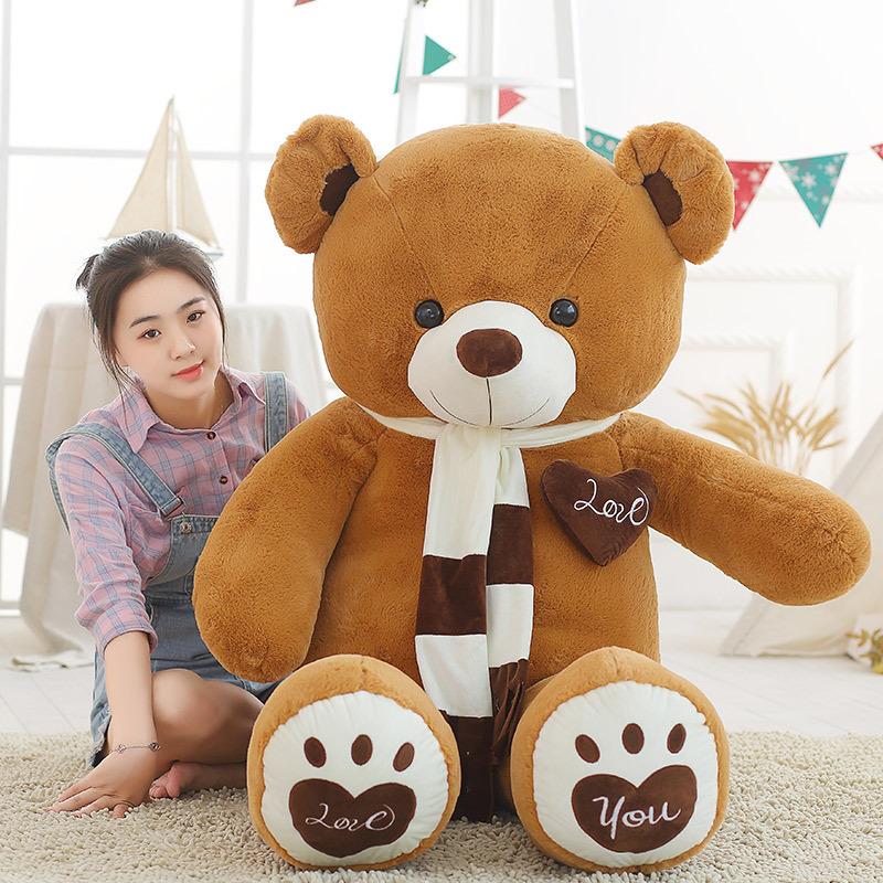 Removable and Wash Big Bear Doll Sweater Teddy Bear Plush Toy Hug Bear Scarf Bear Valentine's Day Gift for Girlfriend