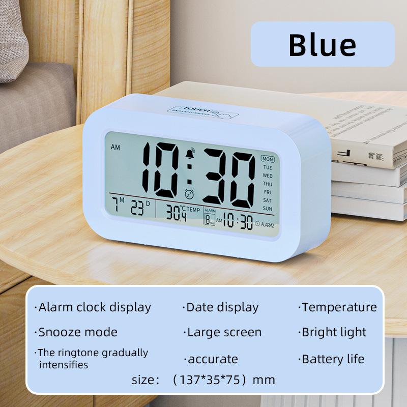 Smart digital LED alarm clock for students with silent backlightelectronic clock with night vision function 12/24H digital clock