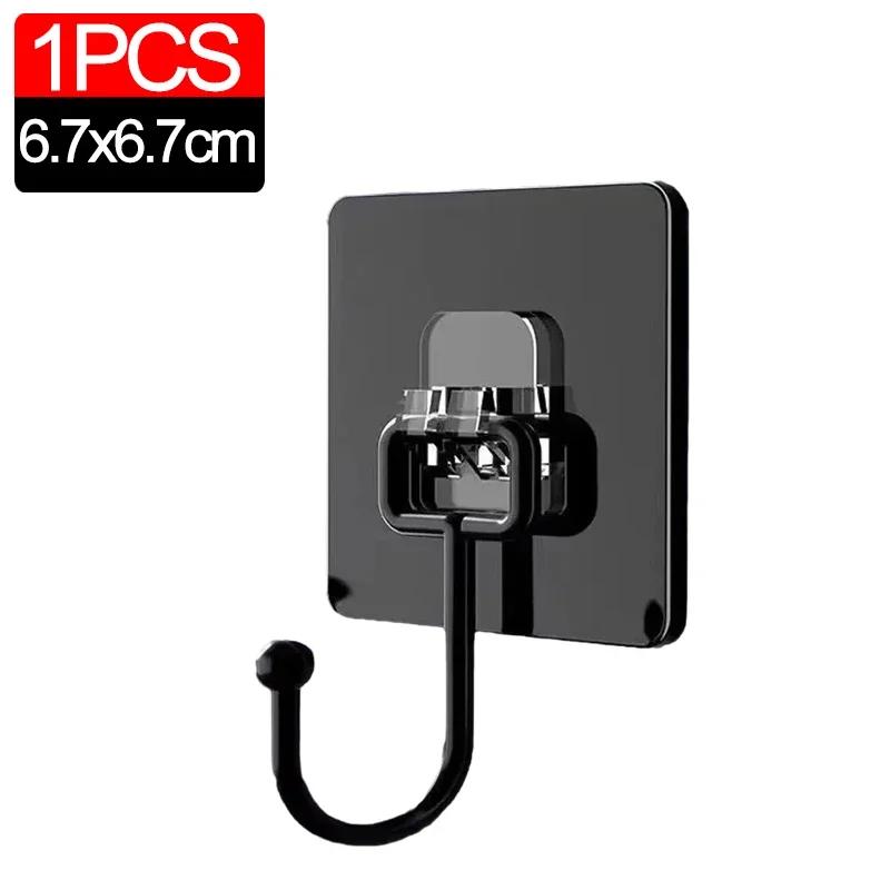 

20/1pcs Black Traceless Hooks Multifunctional Wall Strong Adhesive Hook Door KeyChain Clothes Hook Bathroom Kitchen Accessories