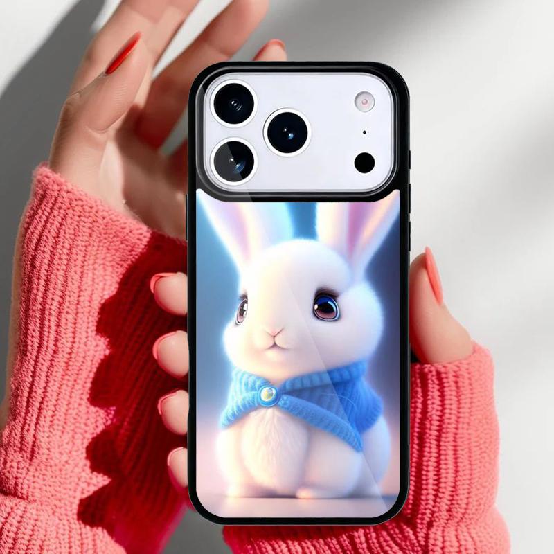 Cartoon Rabbit Bunny Phone Case for iPhone 17 16 15 14 13 Pro Max Back Cover for 12 11 Pro Coque