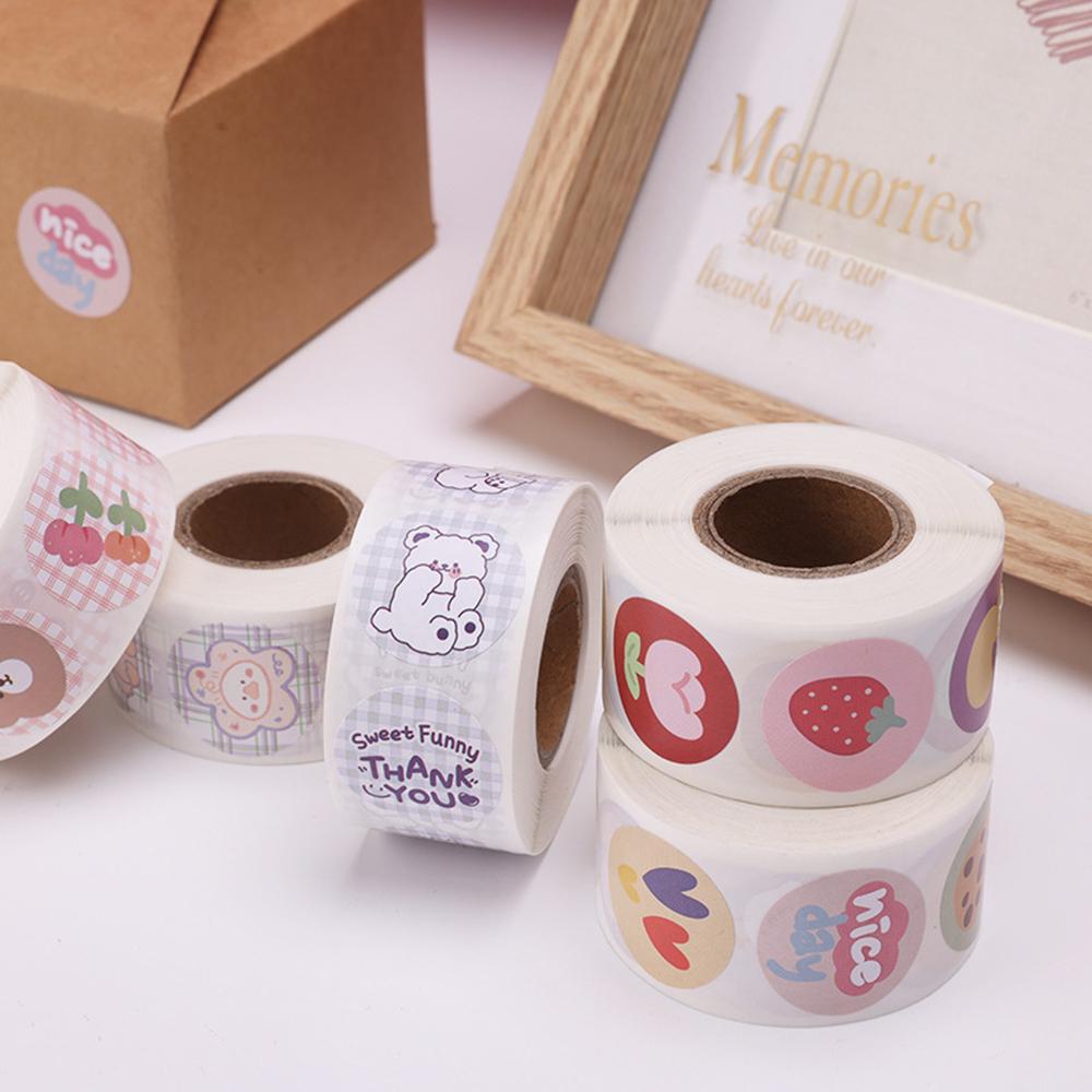 100-500Pcs Cute Bear Thank You Sticker 1Inch Envelope Sealing Labels Sticker For Children Gift Packaging Decorative Stickers Tag