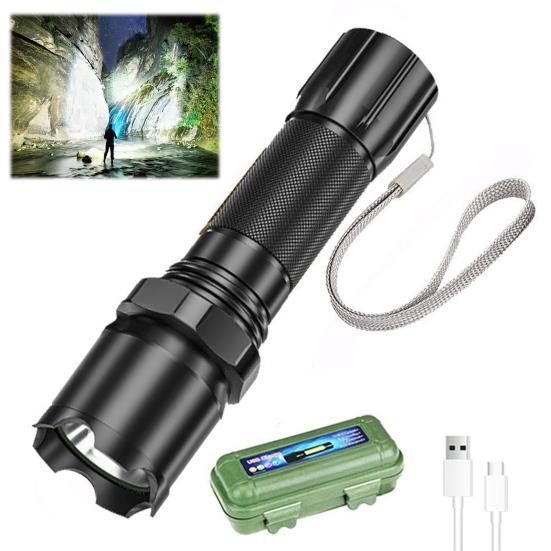 LED Flashlight High Lumens Super Bright Waterproof Mini Size Portable Rechargeable Zoomable