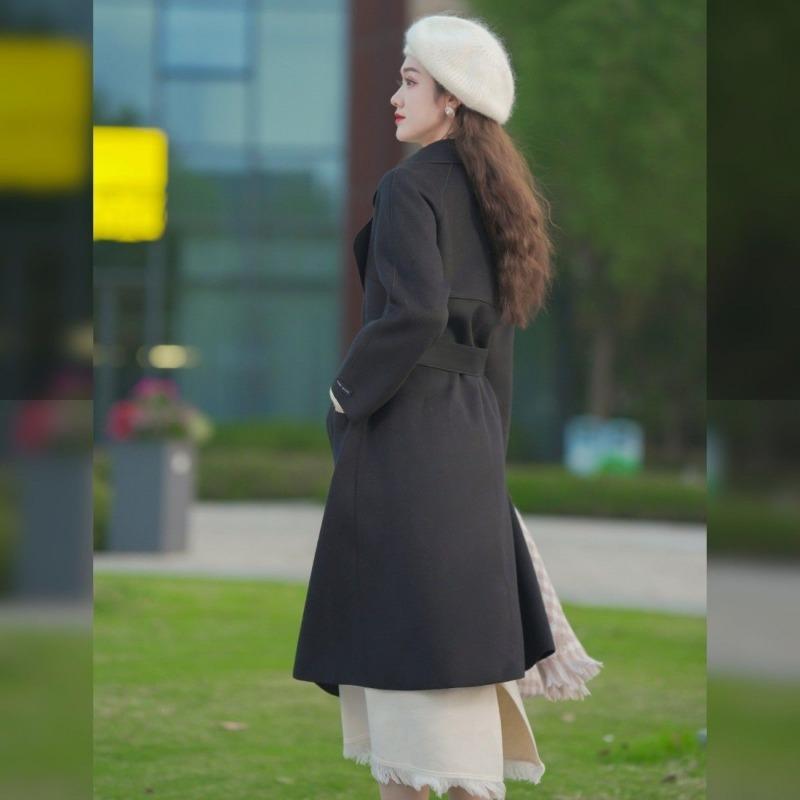 Women's Fashionable Long Overcoat with High-quality Wool Coat for Spring and Autumn