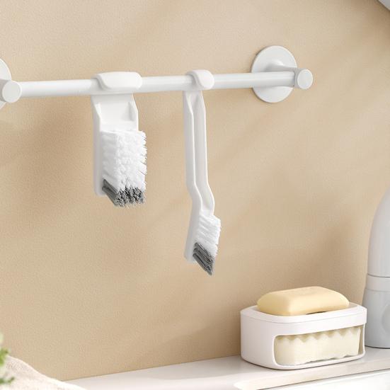 Crevice Cleaning Brush V-shaped Hard Bristles Hanging Long Handle Multifunctional Kitchen Bathroom Tile Dead Angle Gap Groove Grout Cleaner Tool