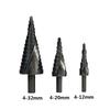 1/3PCS 4-32mm HSS Cobalt Step Drill Bit Set Nitrogen High Speed Steel Spiral for Metal Cone Triangle Shank Hole Metal Drills