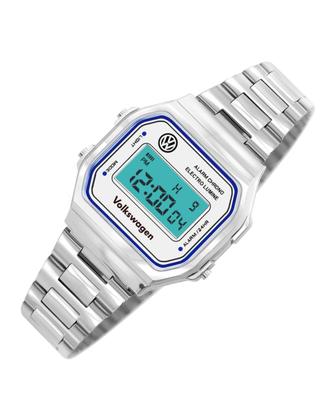 [Volkswagen Uhr] Volkswagen Uhr Retro Digital Silber Farbe VW-Käfer2-SV