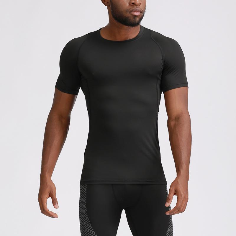 "Men’s Quick-Dry Outdoor Running & Fitness Short-Sleeve Tights for Spring/Summer"