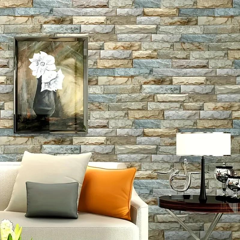 Peel and Stick Wallpaper Brick Removable Wallpaper 3D Effect Textured Self Adhesive Wall Paper for Bedroom Home Decor