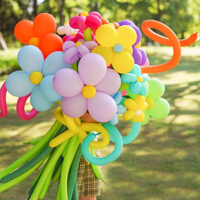 260-Piece Multicolor Long Balloons for Handmade Shapes and Birthday Decorations, 1.8g Thickened for Parties