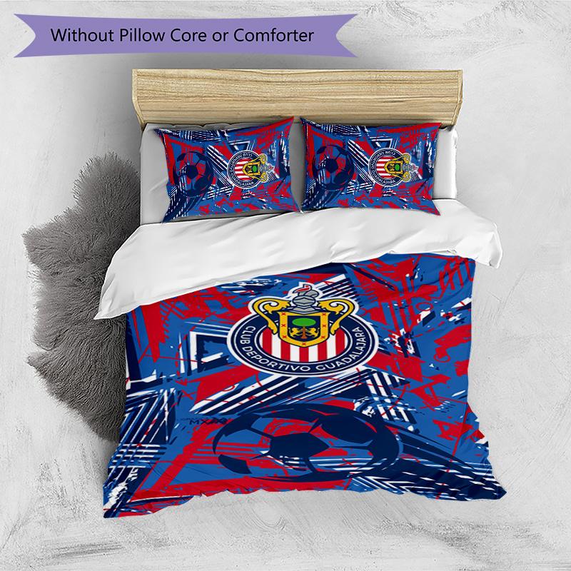 Chivas Printed 3PCS Bedding Set Soft Breathable Duvet Cover Pillowcases Set Washable Bedroom Decor Home Gift