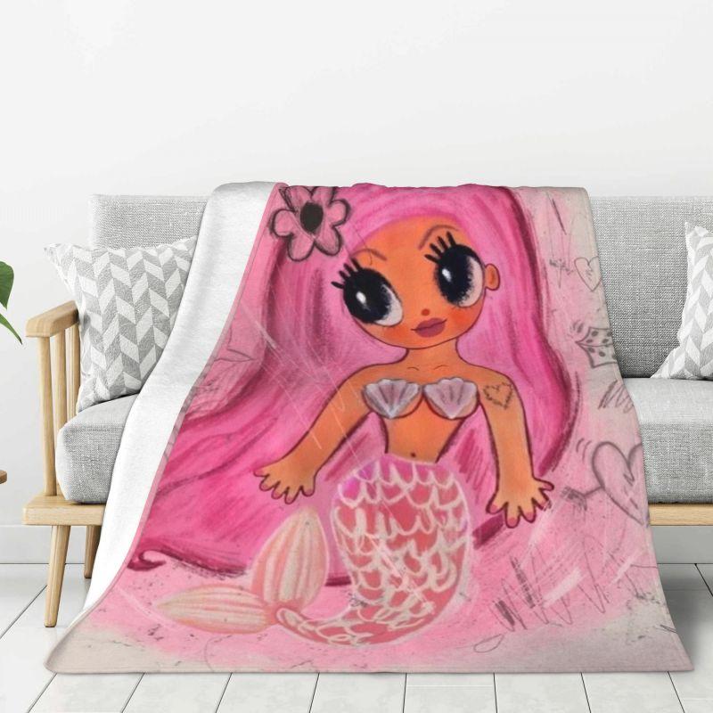 Custom Reggae Ainger Bichota Season Karol G Blankets Warm Flannel Throw Blanket for Bedding Travel Sofa