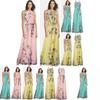 Elegant Plus Size Womens Floral Sleeveless Belted Maxi Long Dress For Summer Parties