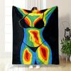 Thermal Imaging Body Print Blanket Bedroom Blanket for Livingroom Couch Lunch Break Soft Throw for Friend's Festival Gift
