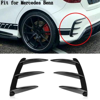 1pár rozdělovače zadního nárazníku Canard lesklý černý vzhled karbonových vláken Vnější díly Styling vozu pro Mercedes Benz W176 A200 A250 A260 A45 AMG