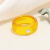 Round Rings Square Crystal Transparent Colorful Simple Geometric Resin Acrylic