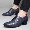 Men High Heels Blue Derby Brown Wedding Dress Dance Shoes Business Elevator Shoes Black Height Increase Tuxedo Shoes Large Size
