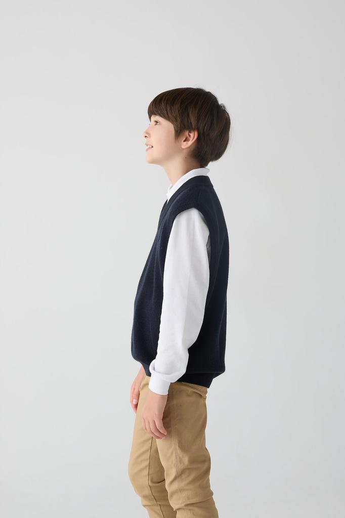 Strickweste Schulweste 140900 Kinder Navy 170 [Beams School] V-Ausschnitt