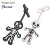 Gothic Skeleton Hanging Ornament Halloween Faux Leather Decoration, Black White Decoration Ornament, Double-sided Decor Pendant Dark Style