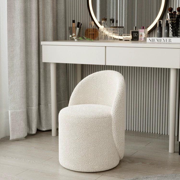 Same-Day Ship Rotating Dressing Stool: Minimalist Girl's Bedroom Makeup/Nail Art Chair with Backrest