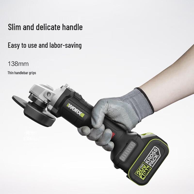 

Акумуляторна кутова шліфувальна машина WORX 20V безщіткова WU805 штепсель CN (адаптер в комплекті)