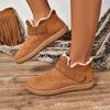Casual comfortable flat shoes warm fashionable versatile snow boots women new minimalist solid color round toe cotton shoes