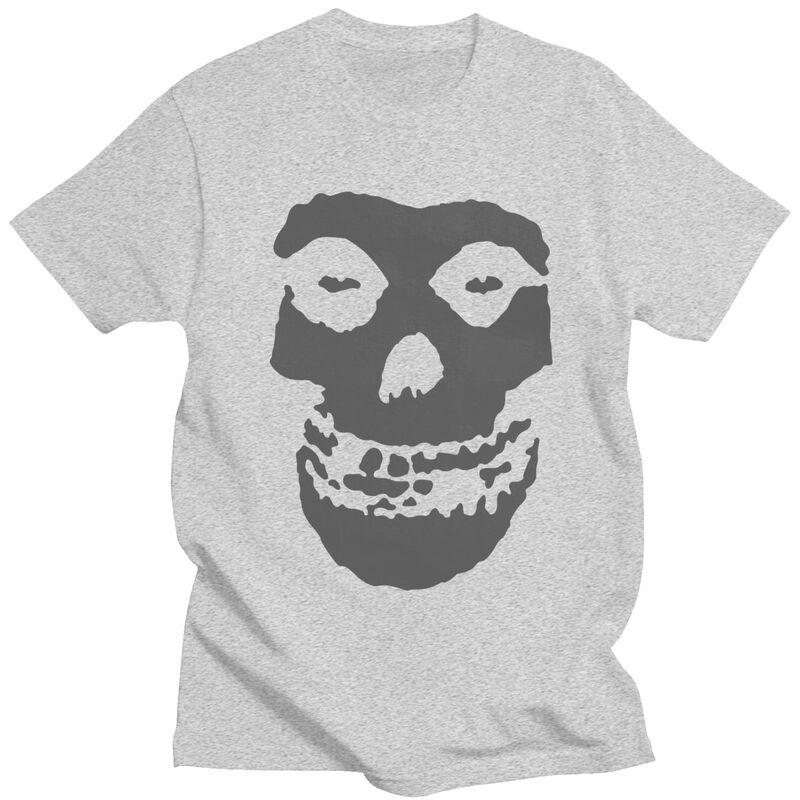 Custom Horror Punk Rock Misfits Skull T Shirt for Men Tshirt Tees Short Sleeve Tshirts Loose Fit