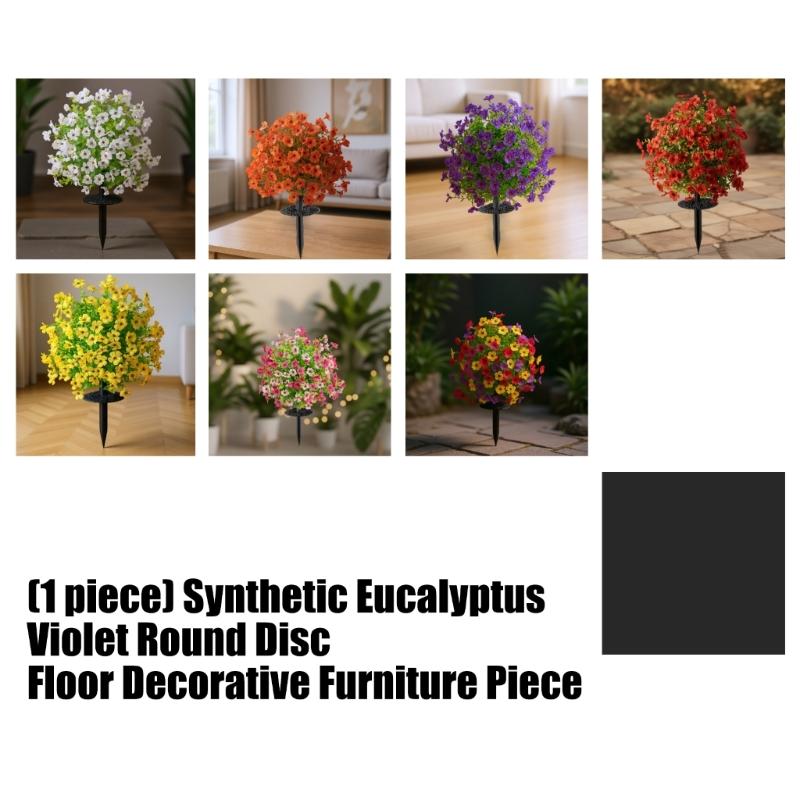 Artificial Plant Outdoor 22Inch Artificial Flower Ground Stake Weather Resistant Plastic Flower For Garden Patio Yard