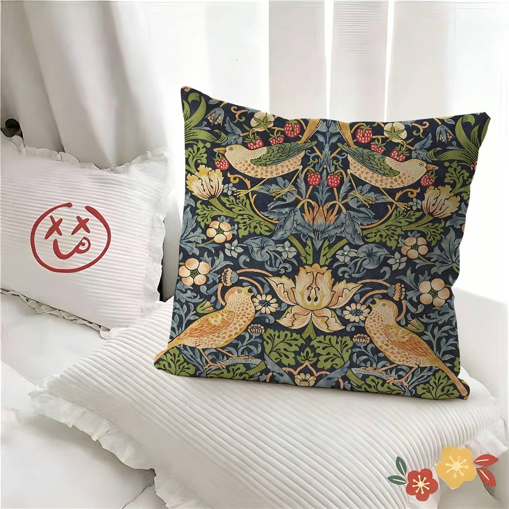 Pc WWilliam Morris Art Pillow Case Fashion Square Pillowcase Bedroom Sofa Room Ins Decoration Leisure