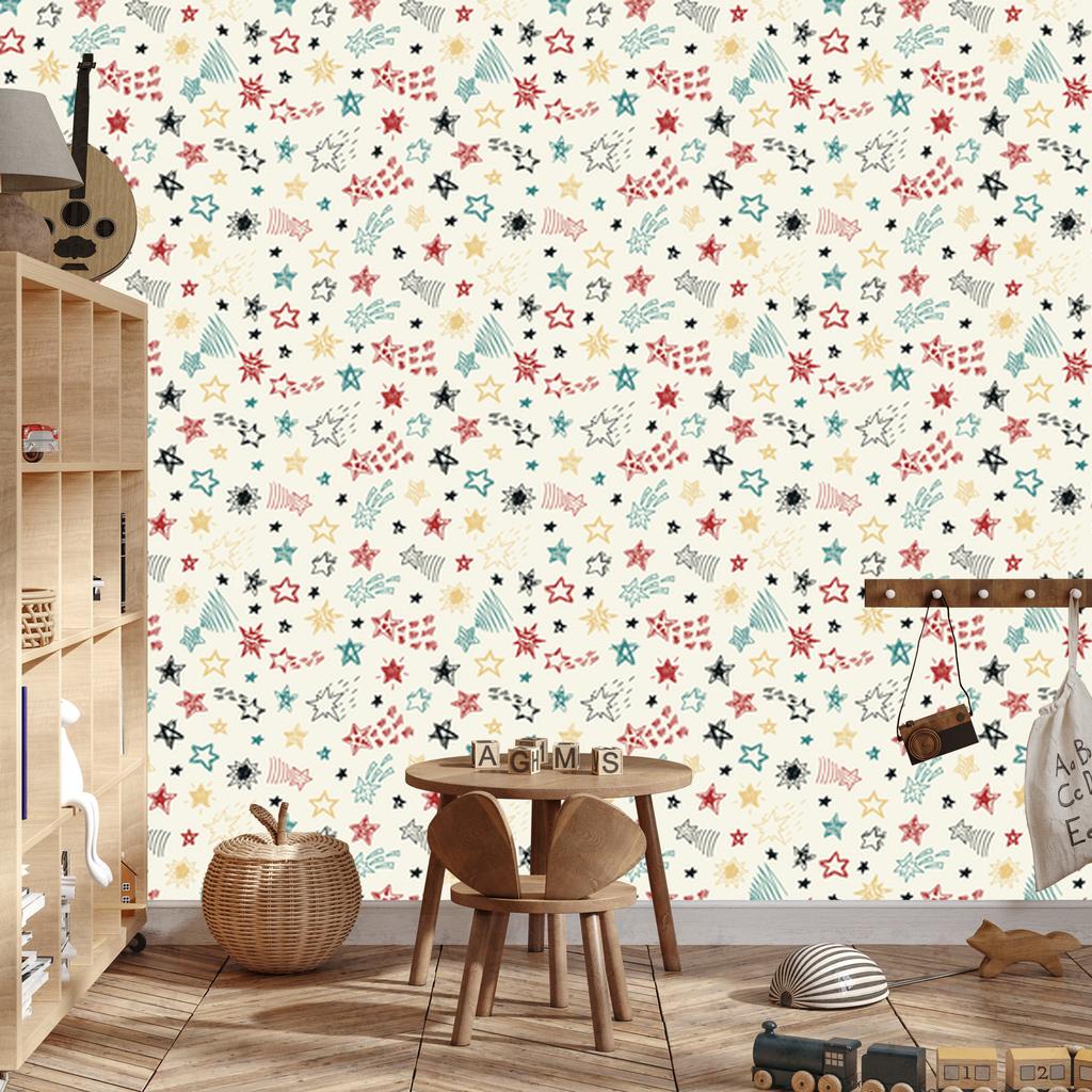 Colorful Stars Wallpaper for Living Room and Bedroom 50x1000