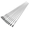 10pcs/set Stainless steel 430 BBQ stick thickened 41cm household mutton skewers iron drill BBQ stick tool BBQ stick.